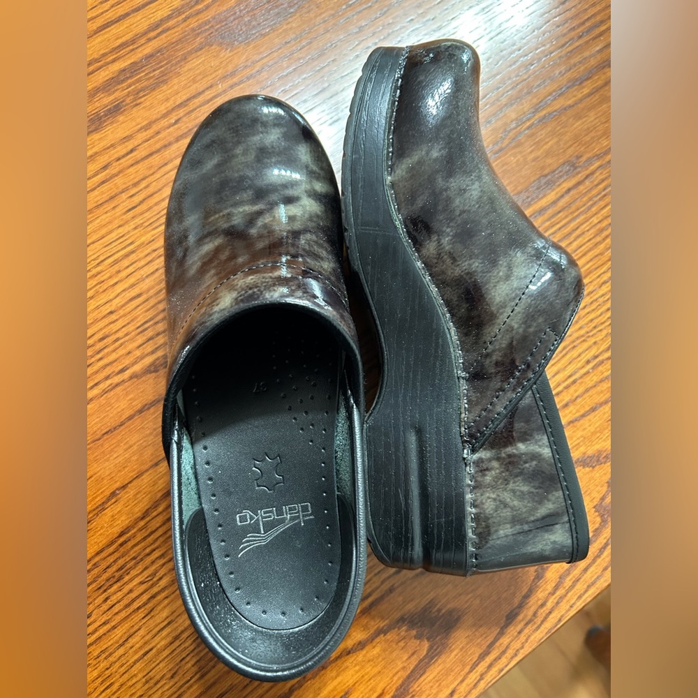 Dansko Professional clogs. Grey/Black marbled color.  Size 37 (US 6.5-7)